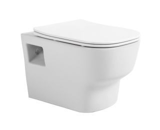 Унитаз подвесной Aquanika Basic Rim AQB102-00 безободковый с сиденьем микролифт белый